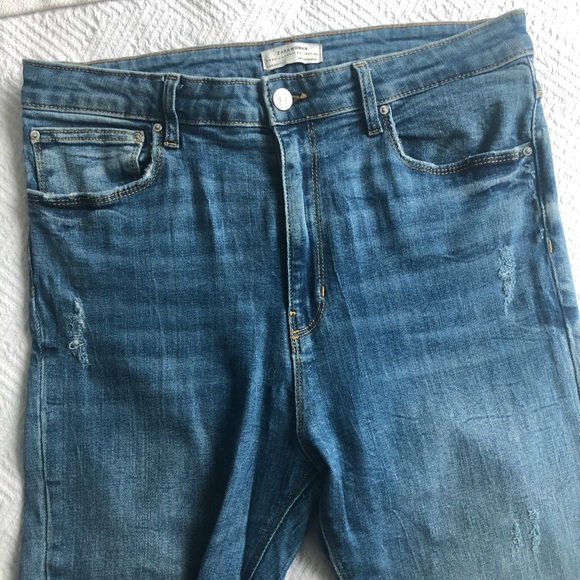 Zara Women’s High Rise Skinny Distressed Jeans - Picture 3 of 5